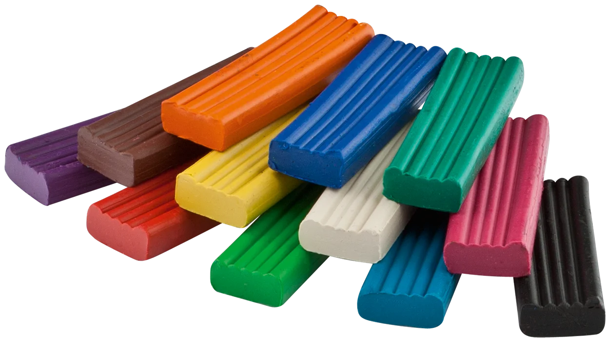 Colorful Modeling Clay Blocks Clipart - Creative Sculpting Materials