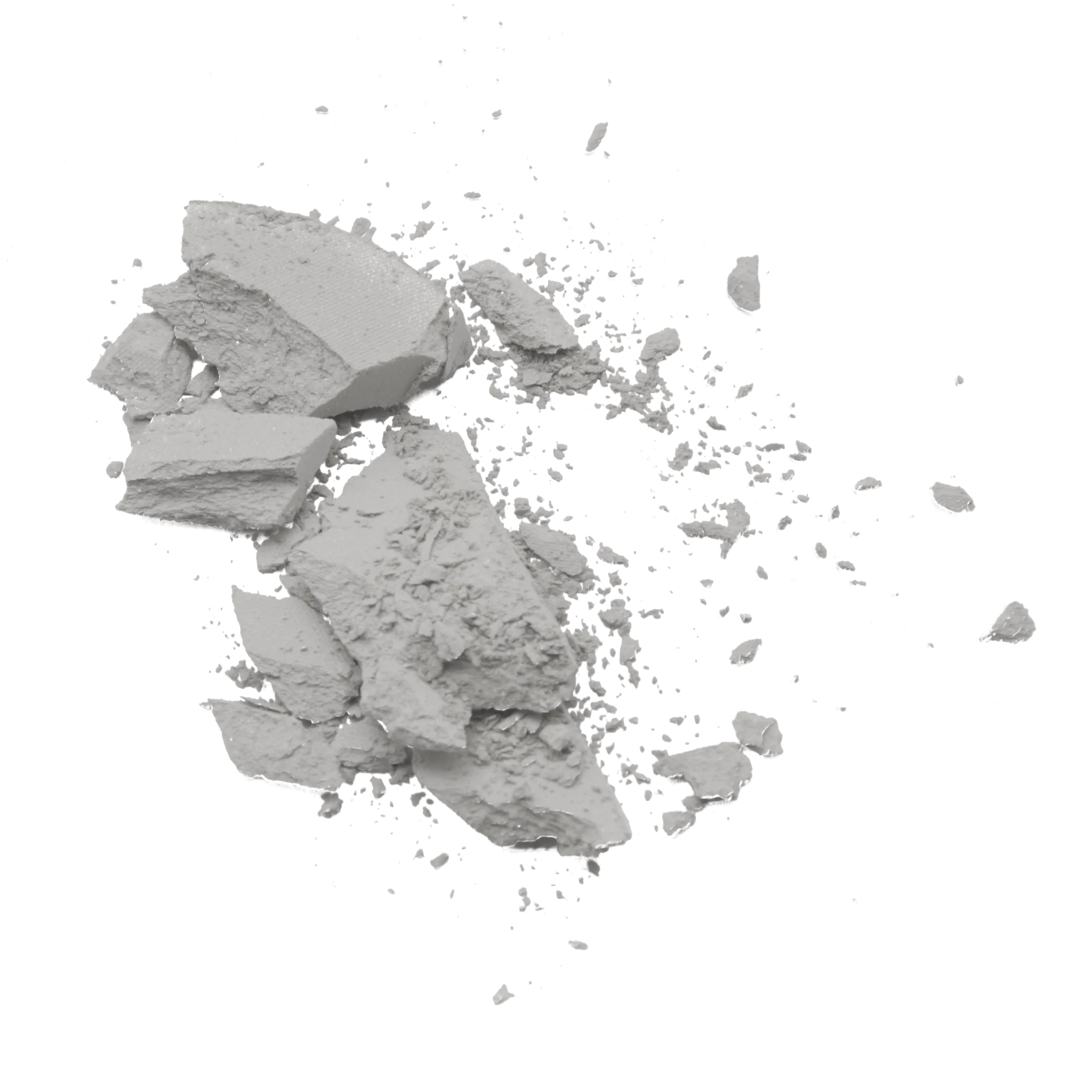 Fragmented Gray Clay Clipart: Scattered Texture of Broken Sculptural Elements