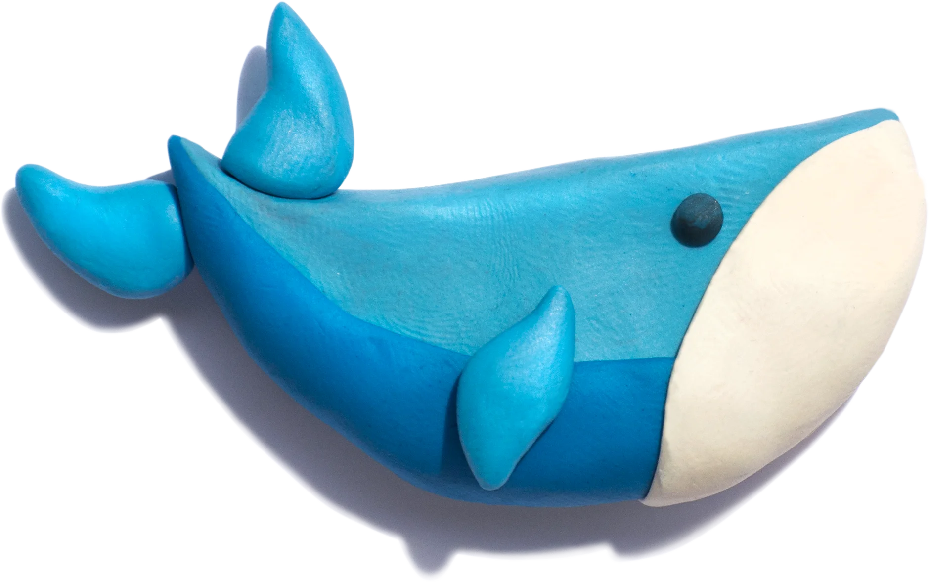Playful Blue Whale Clay Clipart Sculpture with Whimsical Design