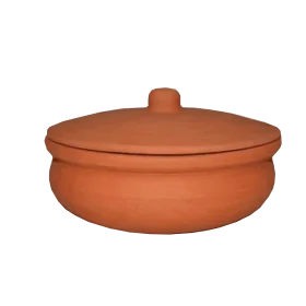 Traditional Terracotta Clay Cooking Pot Clipart - Rustic Kitchen Ceramic Vessel