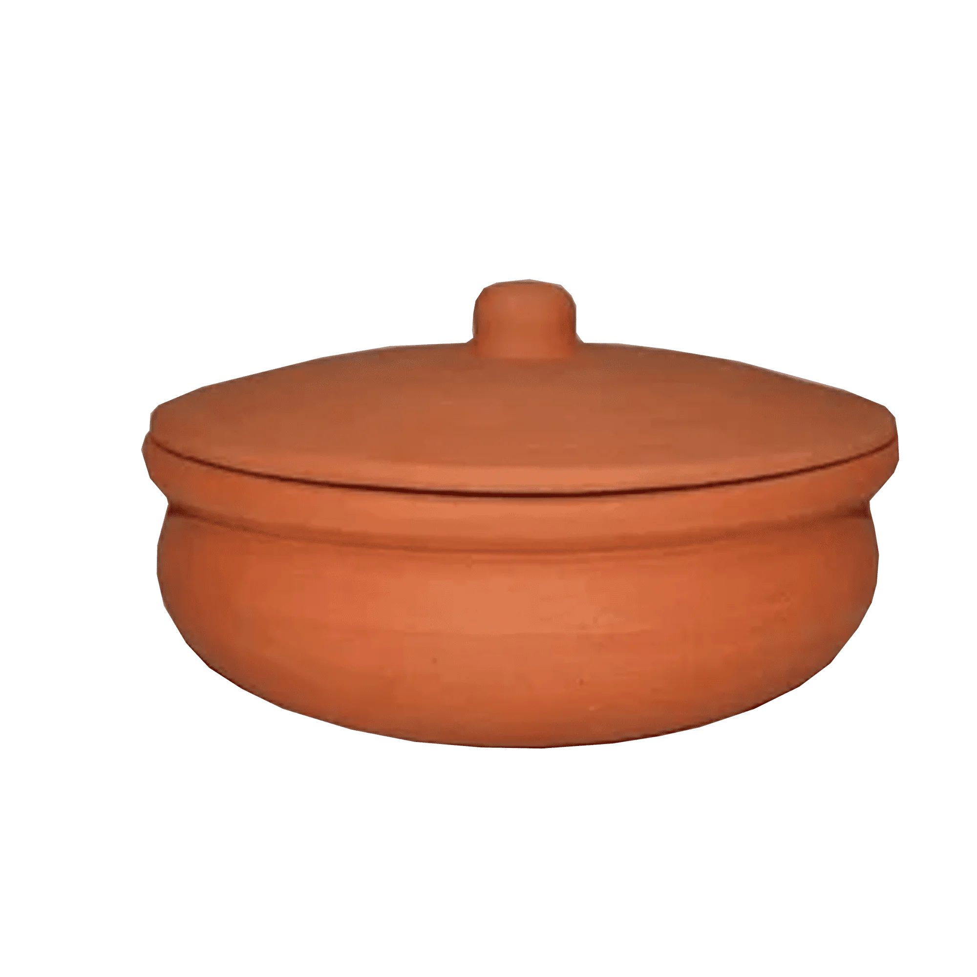 Traditional Terracotta Clay Cooking Pot Clipart - Rustic Kitchen Ceramic Vessel