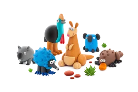 Whimsical Clay Creatures Clipart Collection: Playful Animal Friends Assembled