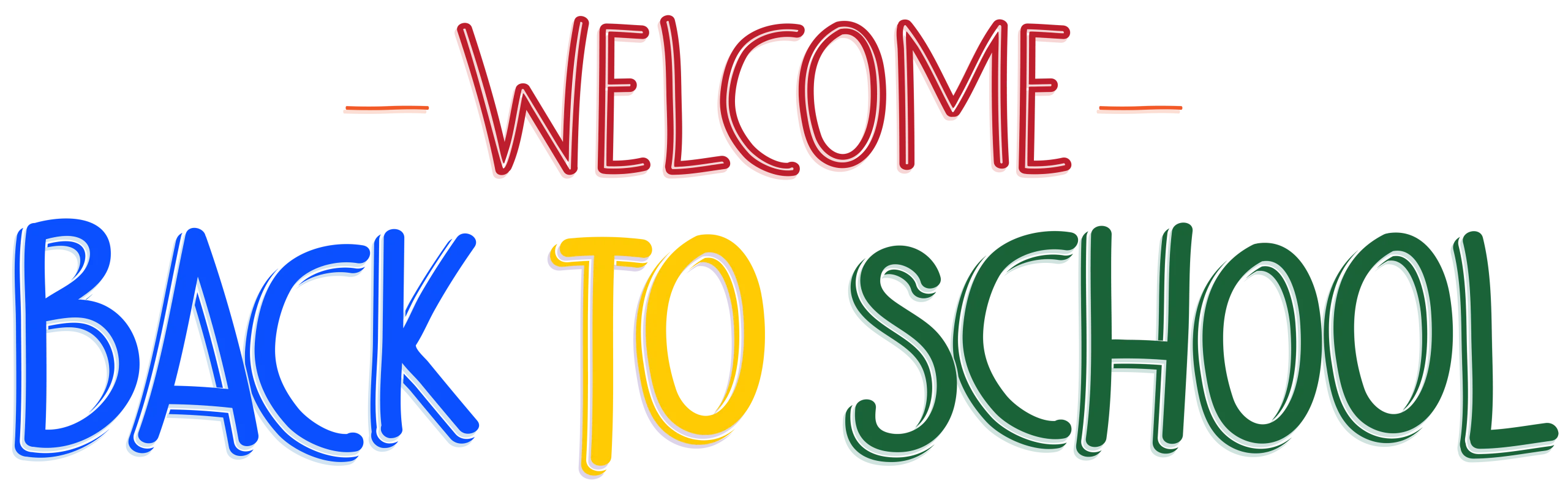 Cheerful Back to School Clipart Design with Colorful Handwritten Welcome Message