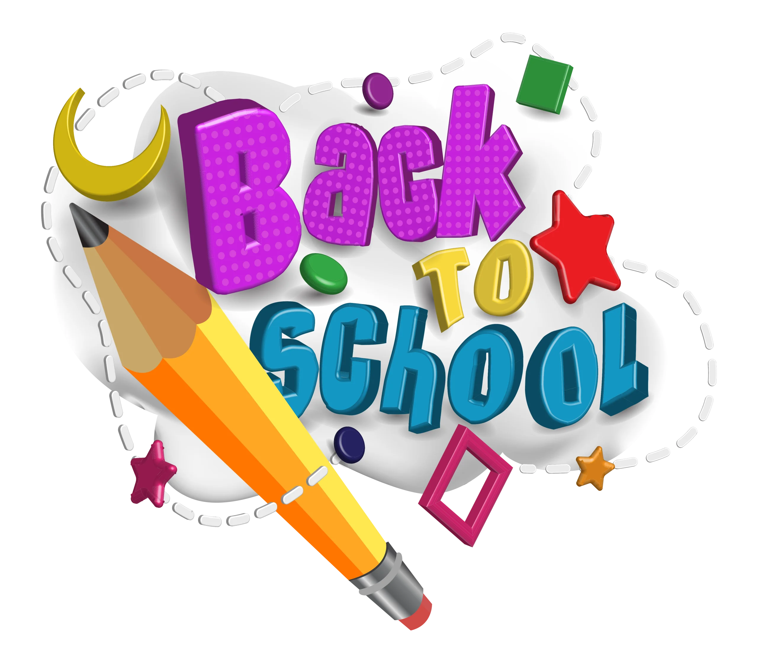 Cheerful and Colorful Back to School Clipart Design with Playful Elements