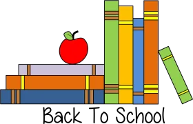 Cheerful Back to School Clipart Illustration with Colorful Books and Apple