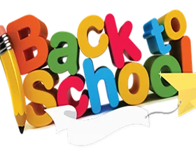 Colorful 3D Lettering Back to School Clipart Design with Pencil Accent