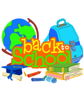 Colorful and Playful Back to School Clipart Design with Educational Elements