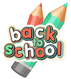 Colorful Back to School Pencil Clipart Design with Playful Typography