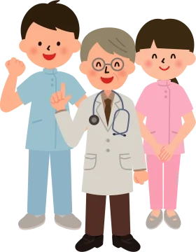 Healthcare Professionals Illustration: Cheerful Medical Team Clipart Design