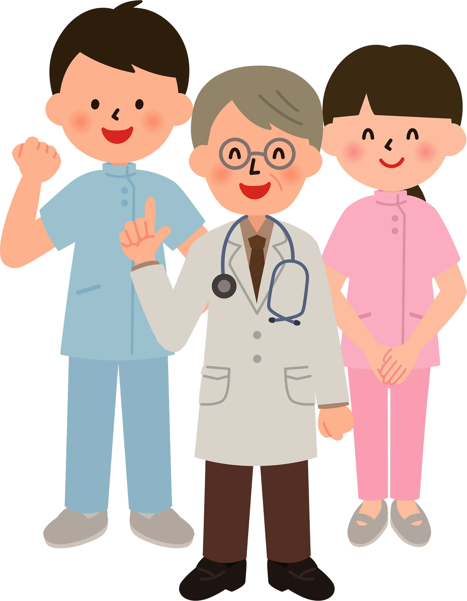 Healthcare Professionals Illustration: Cheerful Medical Team Clipart Design