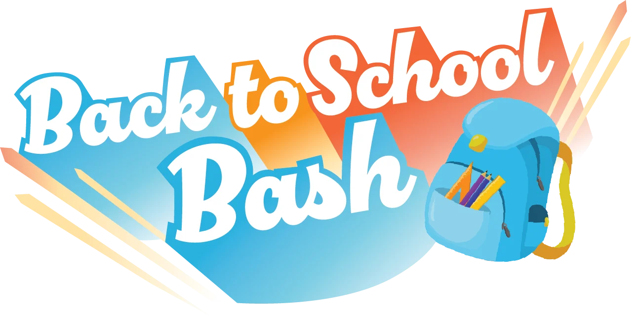 Playful and Colorful Back to School Bash Clipart Design with Energetic Typography