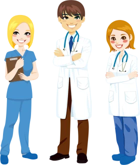 Professional Healthcare Team Clipart Illustration with Medical Staff