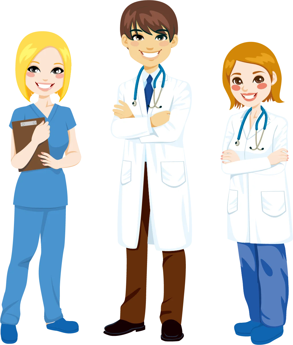 Professional Healthcare Team Clipart Illustration with Medical Staff