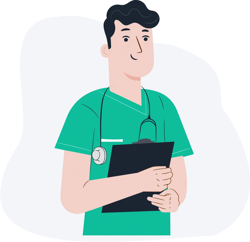 Professional Healthcare Worker Clipart Illustration in Modern Medical Setting