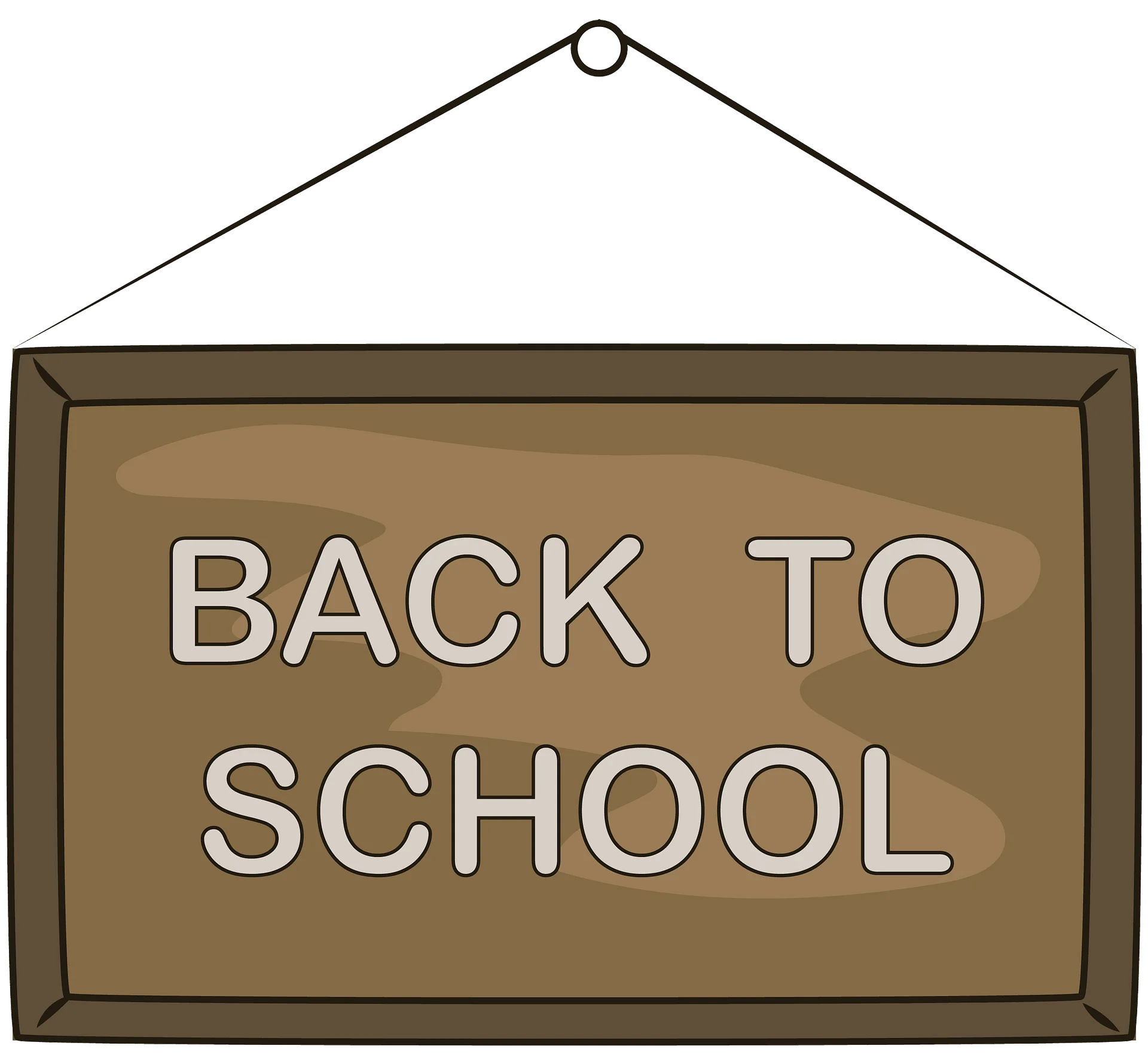 Rustic Back to School Sign Clipart - Vintage Classroom Welcome Graphic
