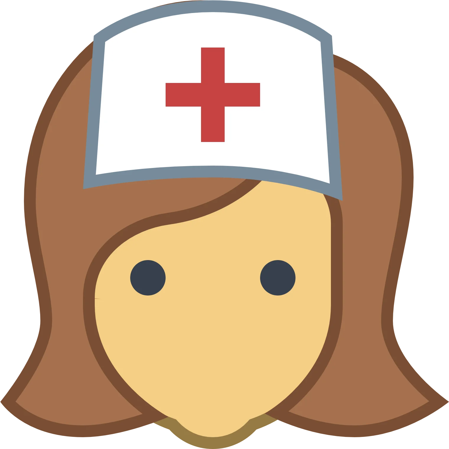 Simplified Nurse Icon Clipart - Medical Professional Cartoon Illustration