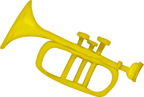 Cheerful Sunshine Yellow Trumpet Clipart Illustration for Music Enthusiasts