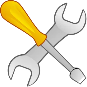 Crossed Wrench and Screwdriver Clipart: Essential Workshop Tools Illustration
