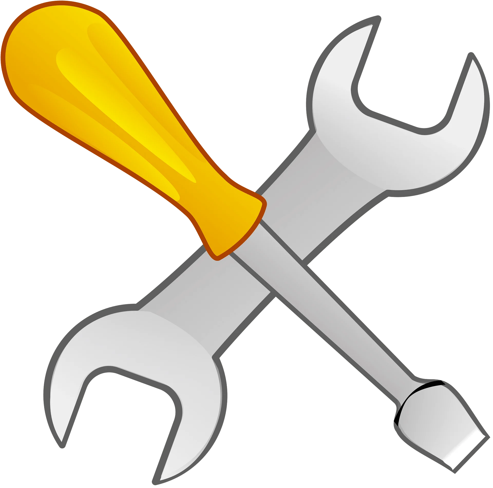 Crossed Wrench and Screwdriver Clipart: Essential Workshop Tools Illustration