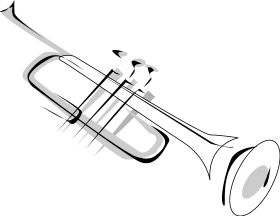 Elegant Black and White Trumpet Clipart Illustration for Musical Design