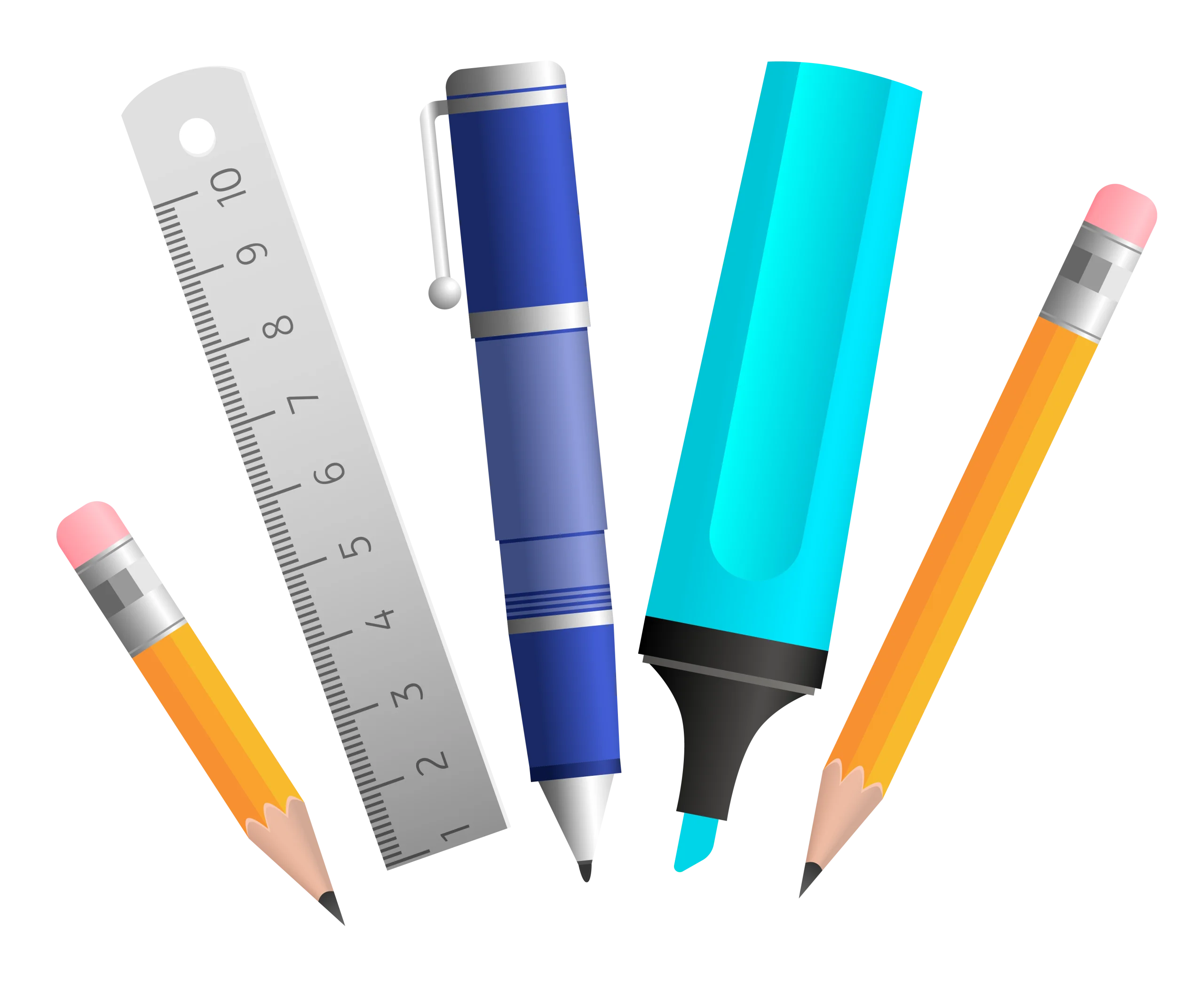 Essential Office and School Stationery Supplies Clipart Collection