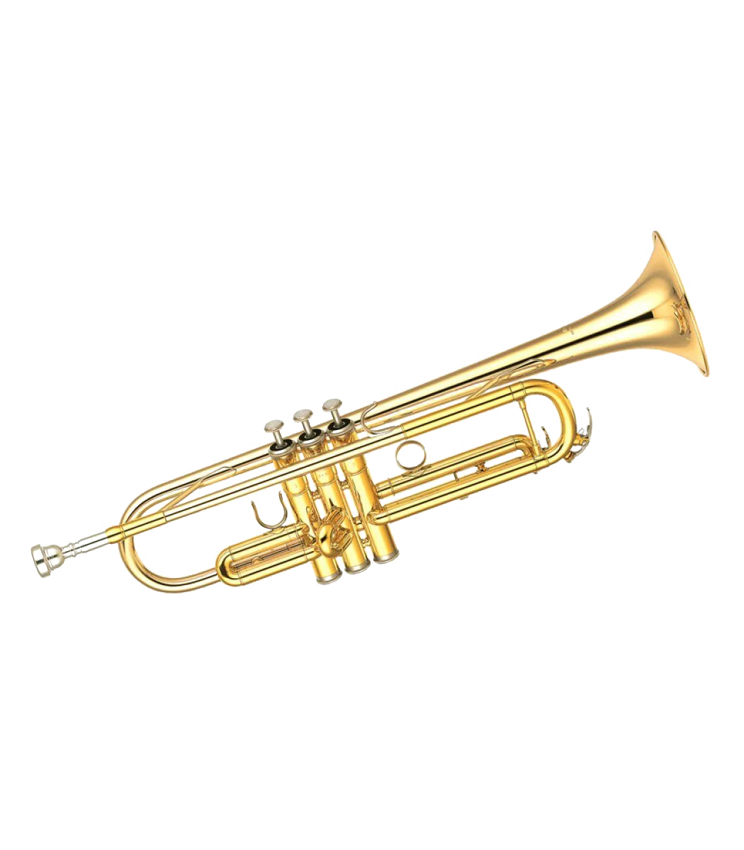 Gleaming Golden Trumpet Clipart: Professional Brass Instrument Illustration