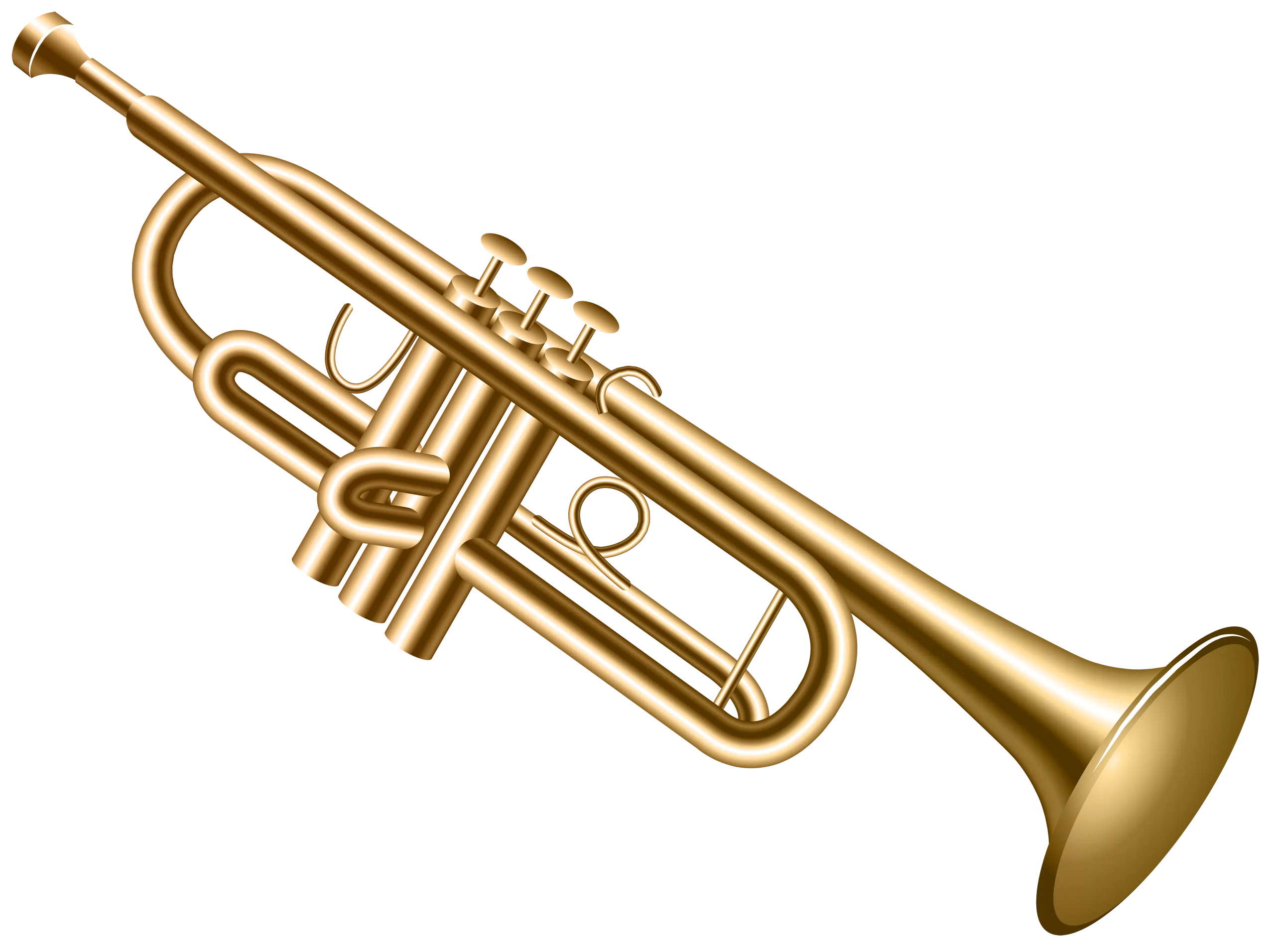 Golden Brass Trumpet Clipart Illustration with Elegant Musical Design