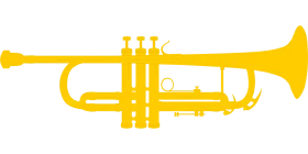 Golden Brass Trumpet Clipart Illustration with Elegant Musical Instrument Design