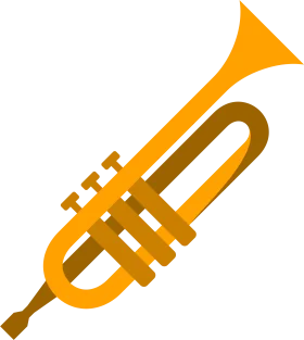Golden Brass Trumpet Clipart Illustration with Elegant Musical Instrument Design