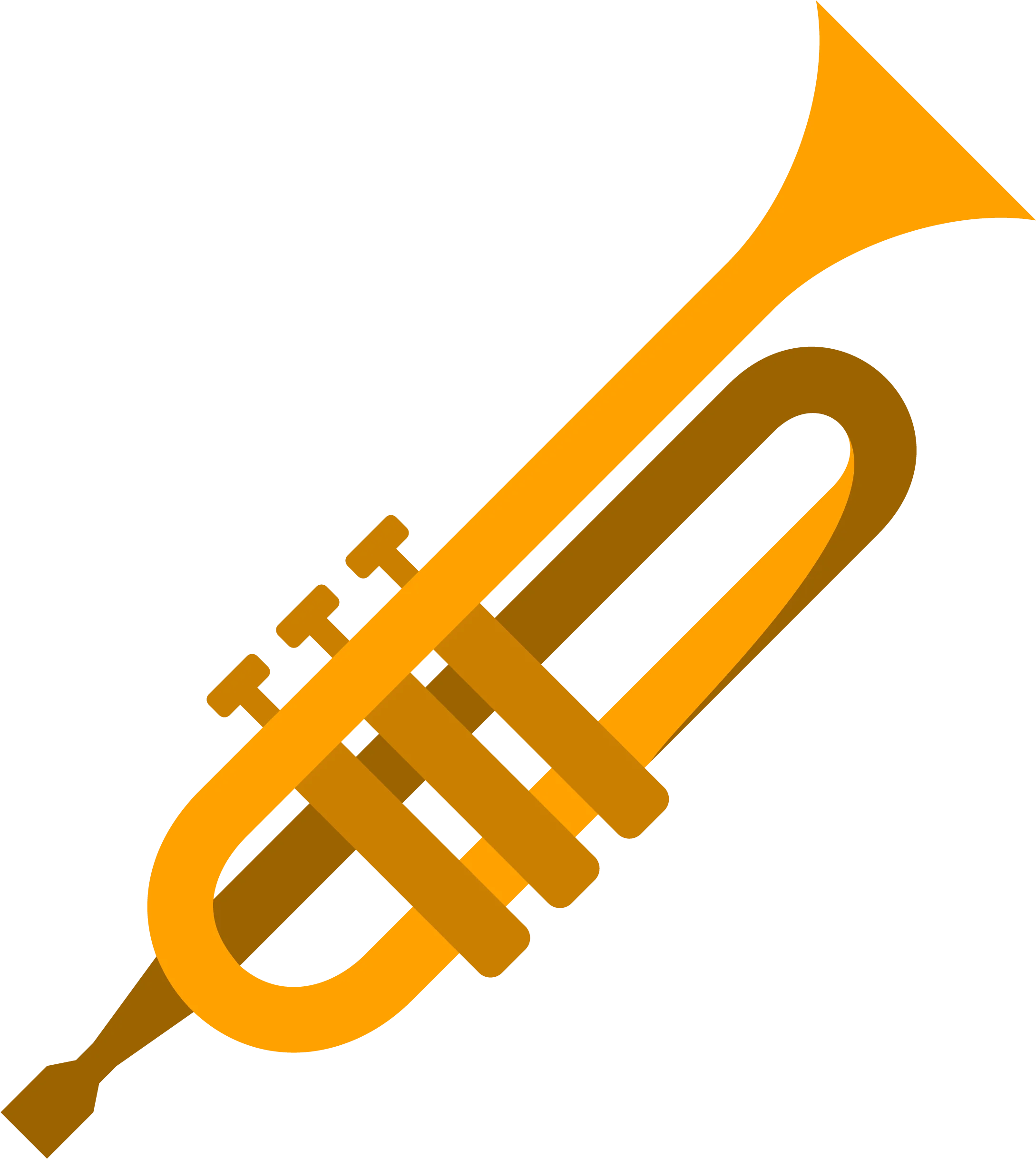 Golden Brass Trumpet Clipart Illustration with Elegant Musical Instrument Design