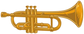 Golden Brass Trumpet Clipart Illustration with Gleaming Musical Instrument Details