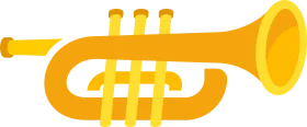 Golden Brass Trumpet Clipart Illustration with Gleaming Musical Instrument Design