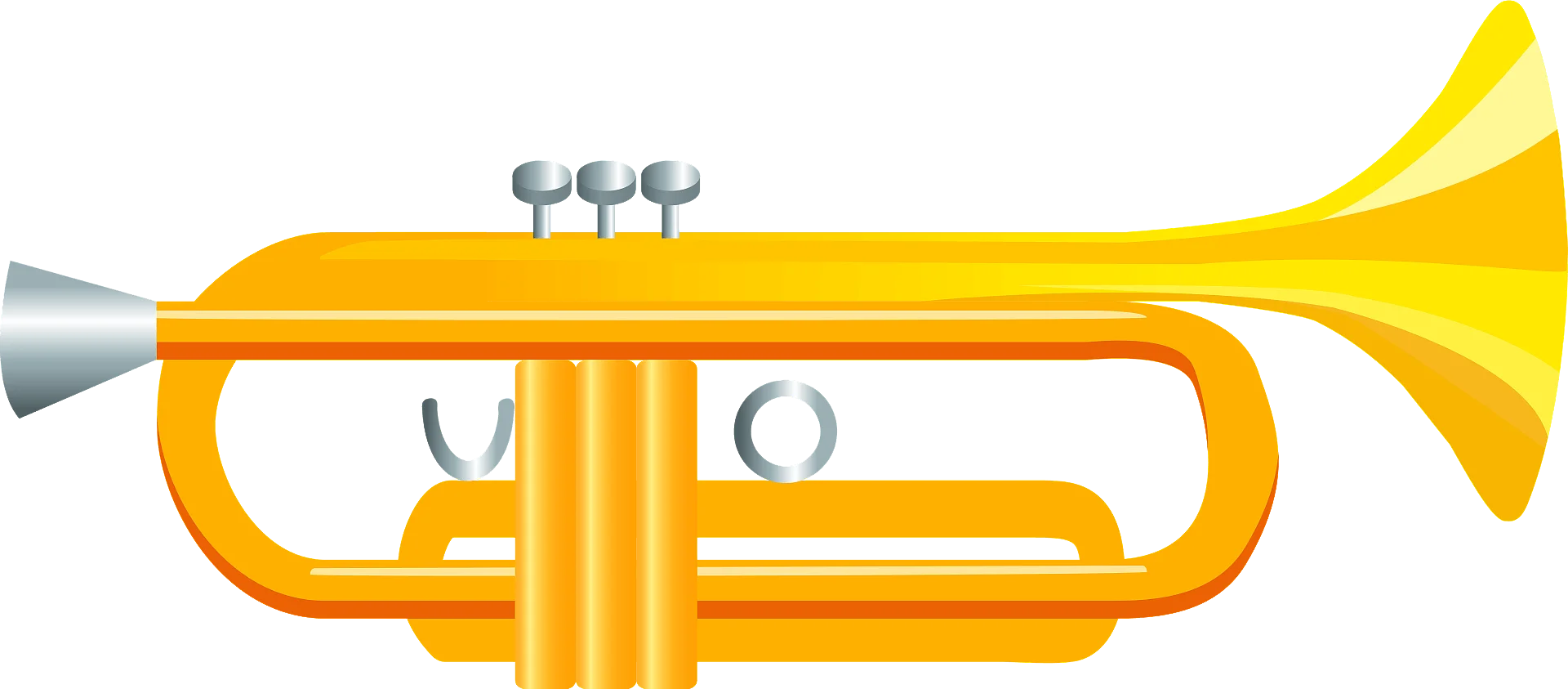 Golden Brass Trumpet Clipart Illustration with Sleek Design and Musical Essence