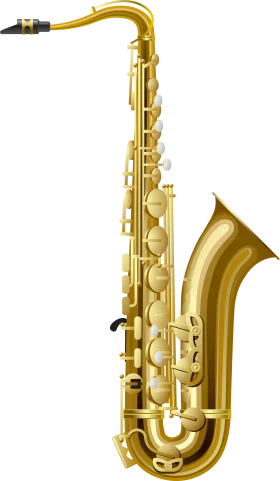 Golden Saxophone Musical Instrument Clipart with Elegant Brass Design
