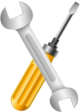 Precision Engineering Tools Clipart: Wrench and Screwdriver in Harmonious Design