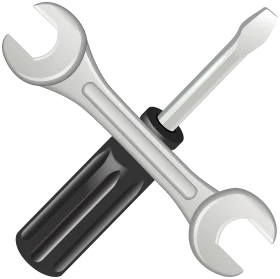 Professional Mechanical Tools Clipart: Sleek Wrench and Screwdriver Design