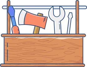Rustic Workshop Essentials: A Charming Tools Clipart Illustration of Craftsmanship