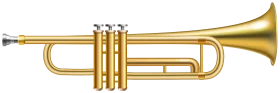 Shiny Golden Trumpet Clipart Instrument Illustration with Precise Valves and Elegant Design