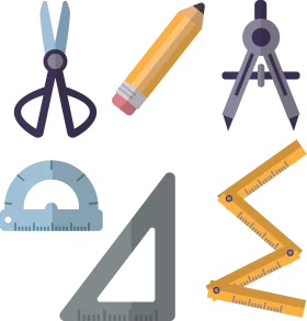 Essential Drafting and Measuring Tools Clipart Collection for Design Projects