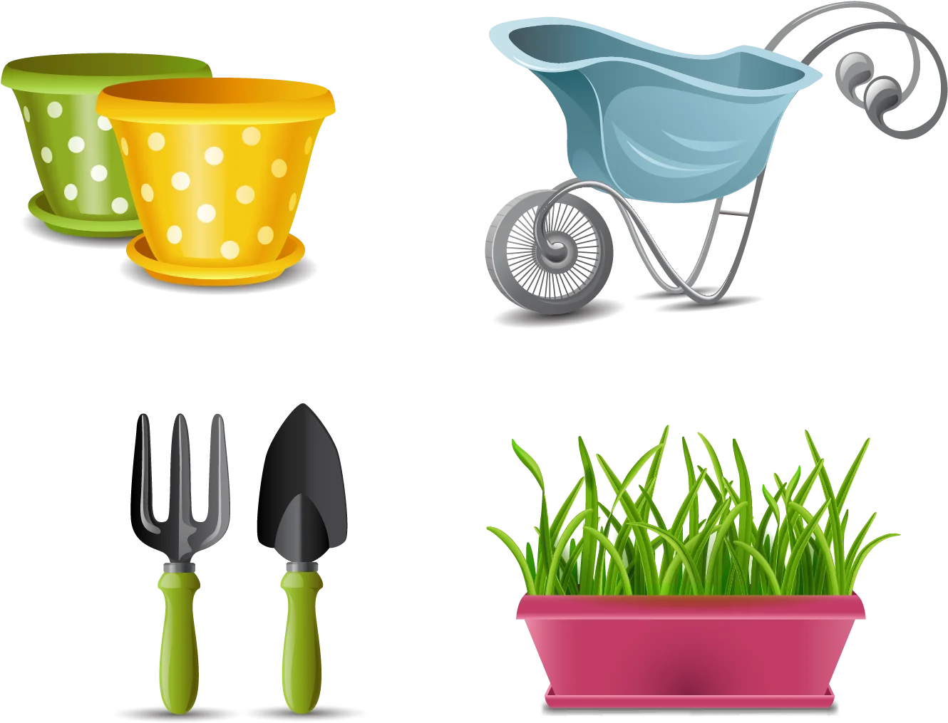 Essential Gardening Clipart Collection: Tools and Planters for Green Enthusiasts
