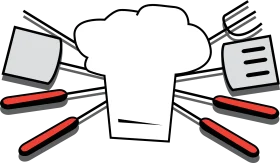 Professional Kitchen Utensils Clipart: Culinary Tools for Gourmet Cooking and Chef's Art