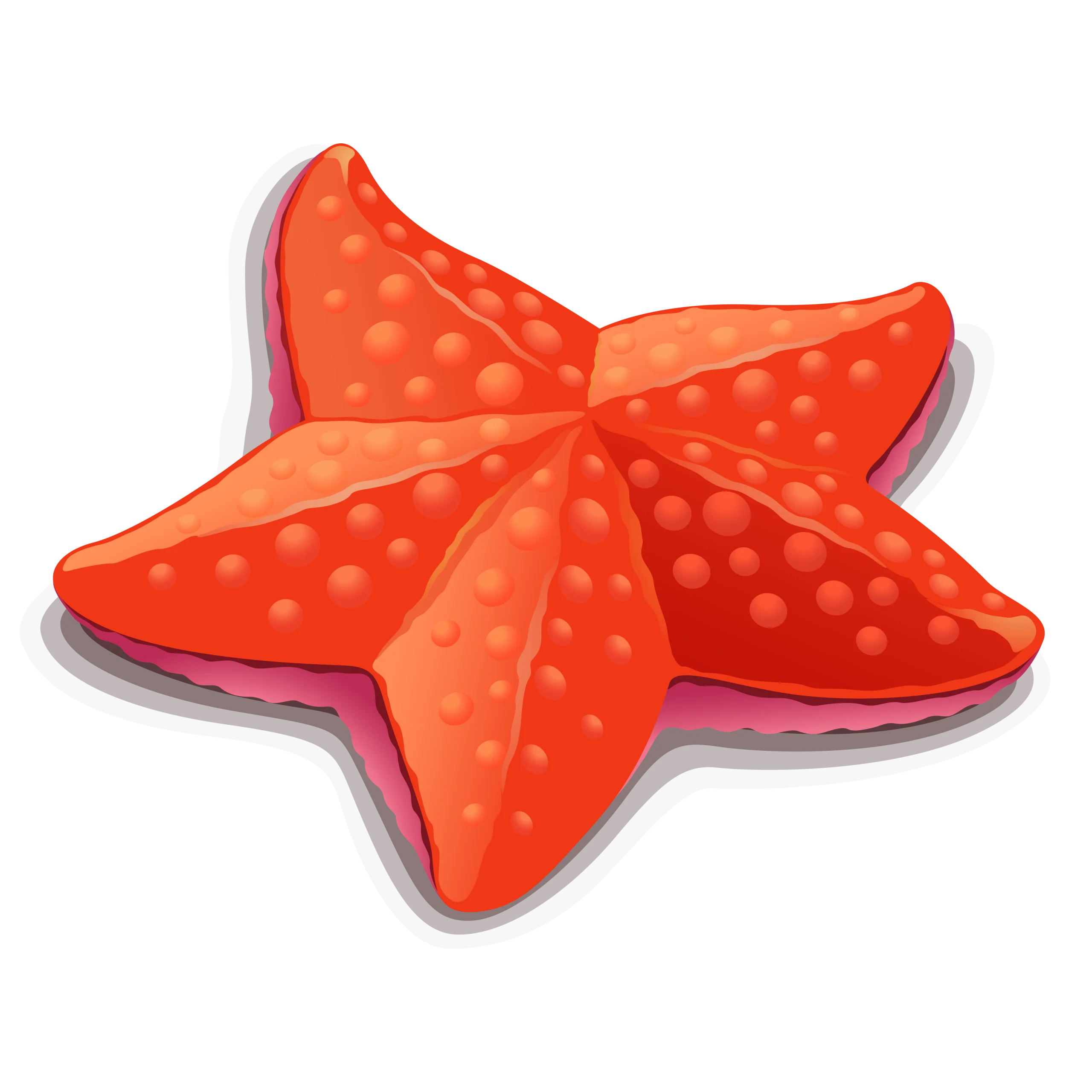 Adorable Coral Red Starfish Clipart with Textured Surface Design