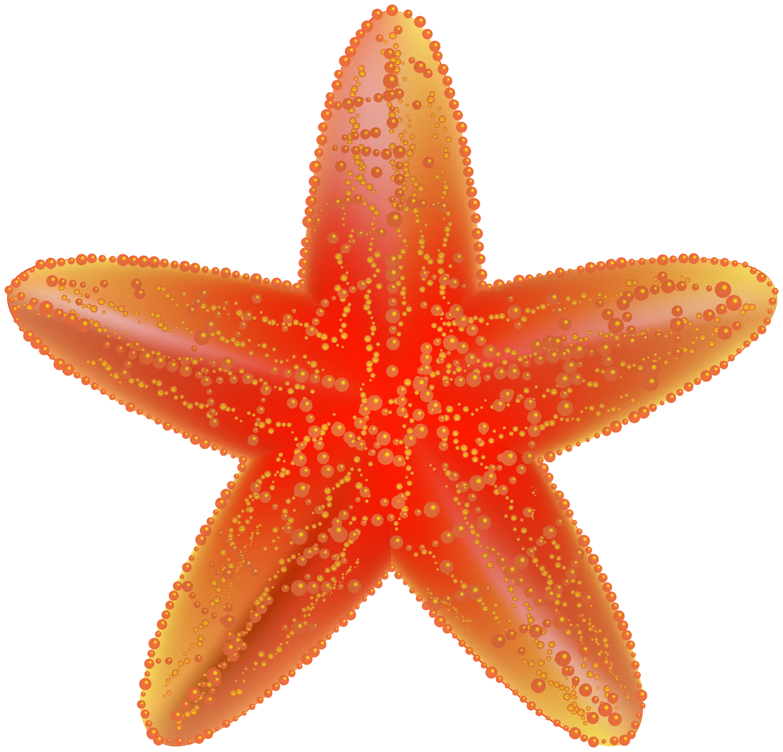 Radiant Orange Starfish Clipart Illustration with Textured Marine Design