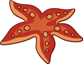 Radiant Red Starfish Clipart: A Symmetrical Marine Wonder with Textured Surface