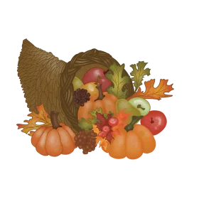 Bountiful Autumn Harvest Cornucopia Clipart: A Seasonal Celebration of Abundance