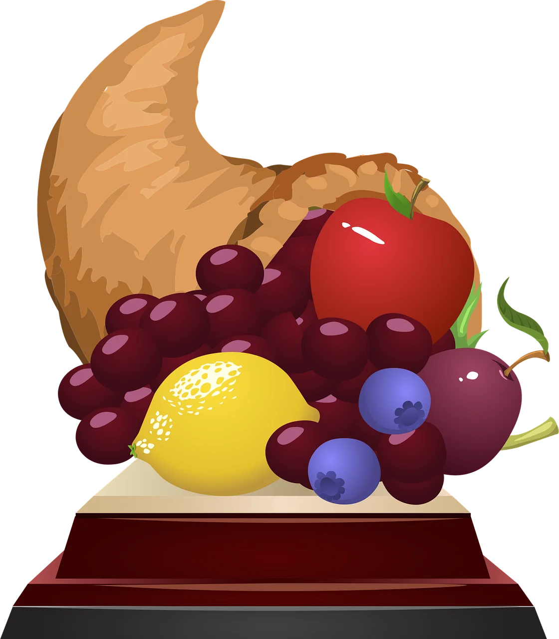 Bountiful Harvest Cornucopia Clipart: A Colorful Celebration of Autumn's Abundance