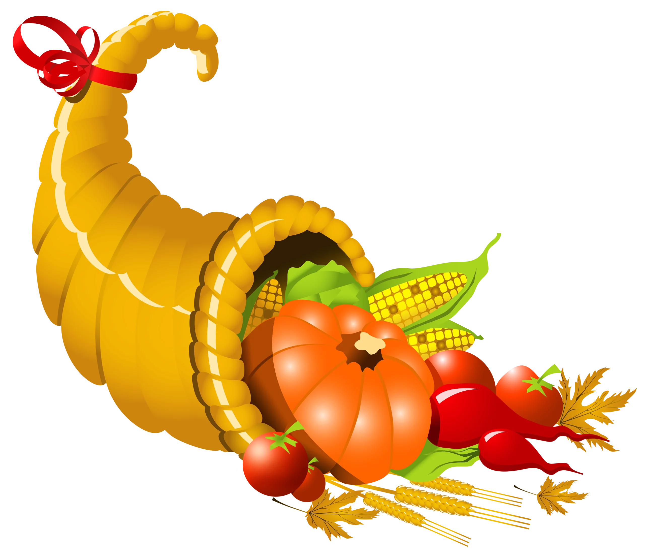 Bountiful Harvest Cornucopia Clipart Showcasing Autumn's Seasonal Abundance