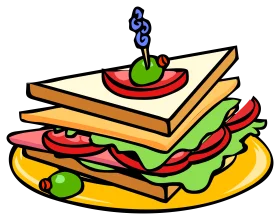 Classic Club Sandwich Clipart Illustration with Layered Deliciousness