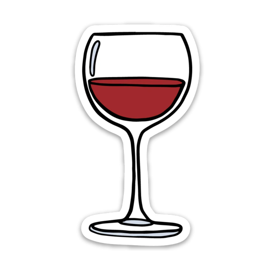 Classic Red Wine Glass Clipart Design - Elegant Minimalist Illustration Style