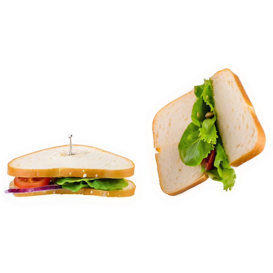 Classic Sandwich Clipart Illustration with Fresh Green Lettuce and Bread Slices